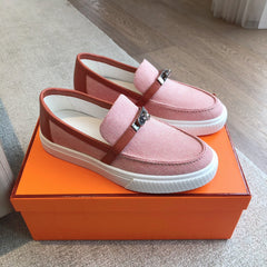 GAME SLIP-ON SNEAKER LIGHT PINK FABRIC AND CALFSKIN