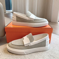 JOB LOAFER LIGHT GRAY MIX WHITE CALFSKIN