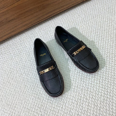 LUCO LOAFER WITH FRINGES IN BLACK LAMBSKIN