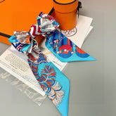 HERMES 25S SILK NECKERCHIEF 86 IN SILK 714348