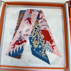 HERMES 25S SILK NECKERCHIEF 86 IN SILK 714351