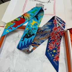 HERMES 25S SILK NECKERCHIEF 86 IN SILK 714353