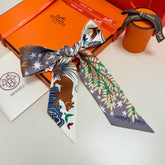 HERMES 25S SILK NECKERCHIEF 86 IN SILK 714356