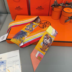 HERMES 25S SILK NECKERCHIEF 86 IN SILK 714360