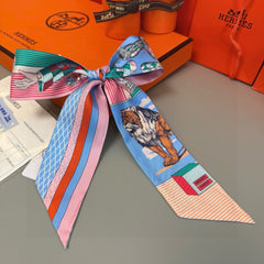 HERMES 25S SILK NECKERCHIEF 86 IN SILK 714362