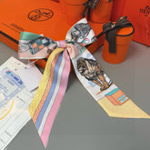 HERMES 25S SILK NECKERCHIEF 86 IN SILK 714363