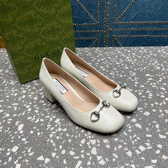 HIGH PUMP 55MM IN WHITE SHEEPSKIN