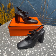 JACKIE 80 MM PUMP IN BLACK CALFSKIN