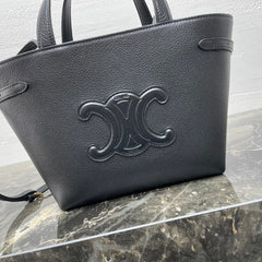 MINI CABAS ANAÏS CUIR TRIOMPHE 21 IN BLACK GRAINED CALFSKIN