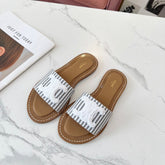 LYMPIA MULE JUMBO GREY MIX WHITE CANVAS WOOL LOGO