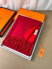 DOUBLE-FACE SCARF 200 CM IN CRIMSON RED CASHMERE