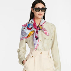 UP AND AWAY 70 CM SQUARE SILK SCARF COLORFUL 399801