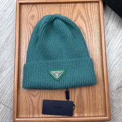 BEANIE HAT IN TEAL GREEN WOOL 332392