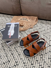 ELECTRIC SANDAL BLACK MIX CARAMEL CALFSKIN