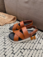 ELECTRIC SANDAL BLACK MIX CARAMEL CALFSKIN