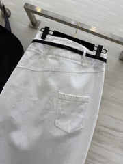 Loewe 25 Belt Skirt White Cotton