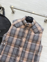 PRADA 25S PLAID DOWN VEST 512