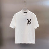 LV EMBROIDERED LOGO T-SHIRT IN WHITE COTTON 238831