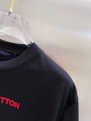 LV T-SHIRT IN BLACK COTTON RED LOGO 238833