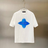 LV T-SHIRT IN WHITE COTTON BLUE LOGO PRINT 238837