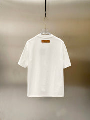 LV T-SHIRT IN WHITE COTTON BLUE LOGO PRINT 238837