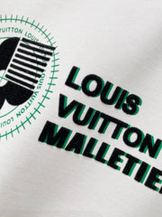 LV WHITE COTTON T-SHIRT GREEN LOGO PRINT 238843