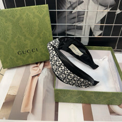 HEADBAND IN WHITE MIX BLACK CANVAS AND CALFSKIN 391715