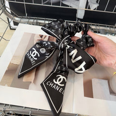 BLACK WRINKLED SILK SCRUNCHIE 432869