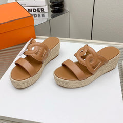 ITHEA 85 MM ESPADRILLE IN BRONZE BROWN CALFSKIN