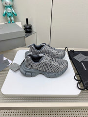 XL FISHNET SNEAKER IN GRAY MESH, POLYURETHANE, POLYESTER WITH RHINESTONES