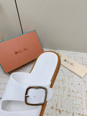 SANDALS IN WHITE CALFSKIN