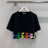 EMBROIDERED CROPTOP 25S IN COTTON 265654