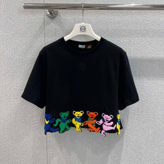 EMBROIDERED CROPTOP 25S IN COTTON 265654