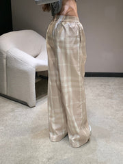 BURBERRY 25S PLAID STRAIGHT-LEG PANTS 091