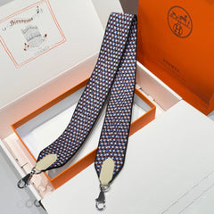 25S HERMES BAG STRAP MULTICOLOR 85 IN CANVAS SILVER HARDWARE