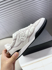 CHANEL 25S TRAINERS WHITE AND LIGHT GRAY IN CALFSKIN