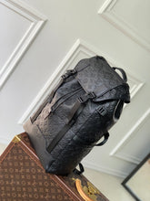 GETAWAY BACKPACK 50 IN BLACK MONOGRAM ECLIPSE CANVAS AND CALFSKIN EMBOSSED LOGO