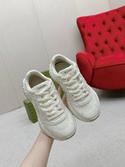 GG RIPPLE TRAINER WHITE LAMBSKIN
