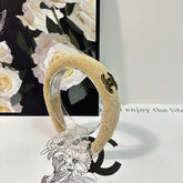 BISCOTTI YELLOW SHEARLING HEADBAND 151382