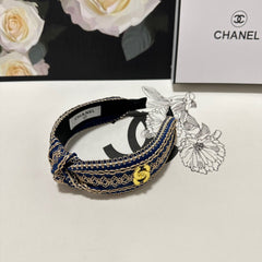 NAVY BLUE MIX LIGHT YELLOW FABRIC HEADBAND 168585