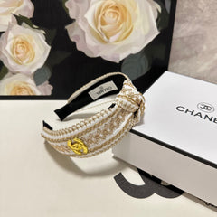 LIGHT YELLOW MIX WHITE FABRIC HEADBAND 168588