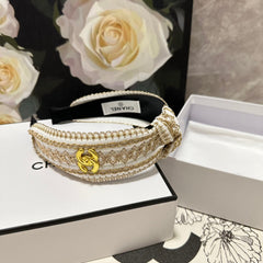 LIGHT YELLOW MIX WHITE FABRIC HEADBAND 168588