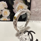 SILK THICK HEADBAND WHITE FLOWER PRINT 239958