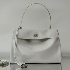RODEO MEDIUM BAG 35 IN WHITE SMOOTH CALFSKIN SILVER HARDWARE