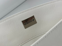 RODEO MEDIUM BAG 35 IN WHITE SMOOTH CALFSKIN SILVER HARDWARE