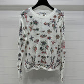 DIOR FLORAL EMBROIDERED KNITTED LONG-SLEEVE TOP 276696