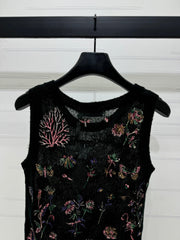 DIOR FLORAL EMBROIDERED KNITTED TANK TOP 276692