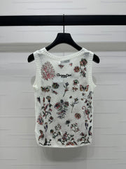 DIOR FLORAL EMBROIDERED KNITTED TANK TOP 276693