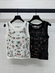 DIOR FLORAL EMBROIDERED KNITTED TANK TOP 276693