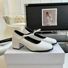 WOMEN'S HIGH HEELS WITH ROUND TOE WHITE SPECIFIC COWHIDE